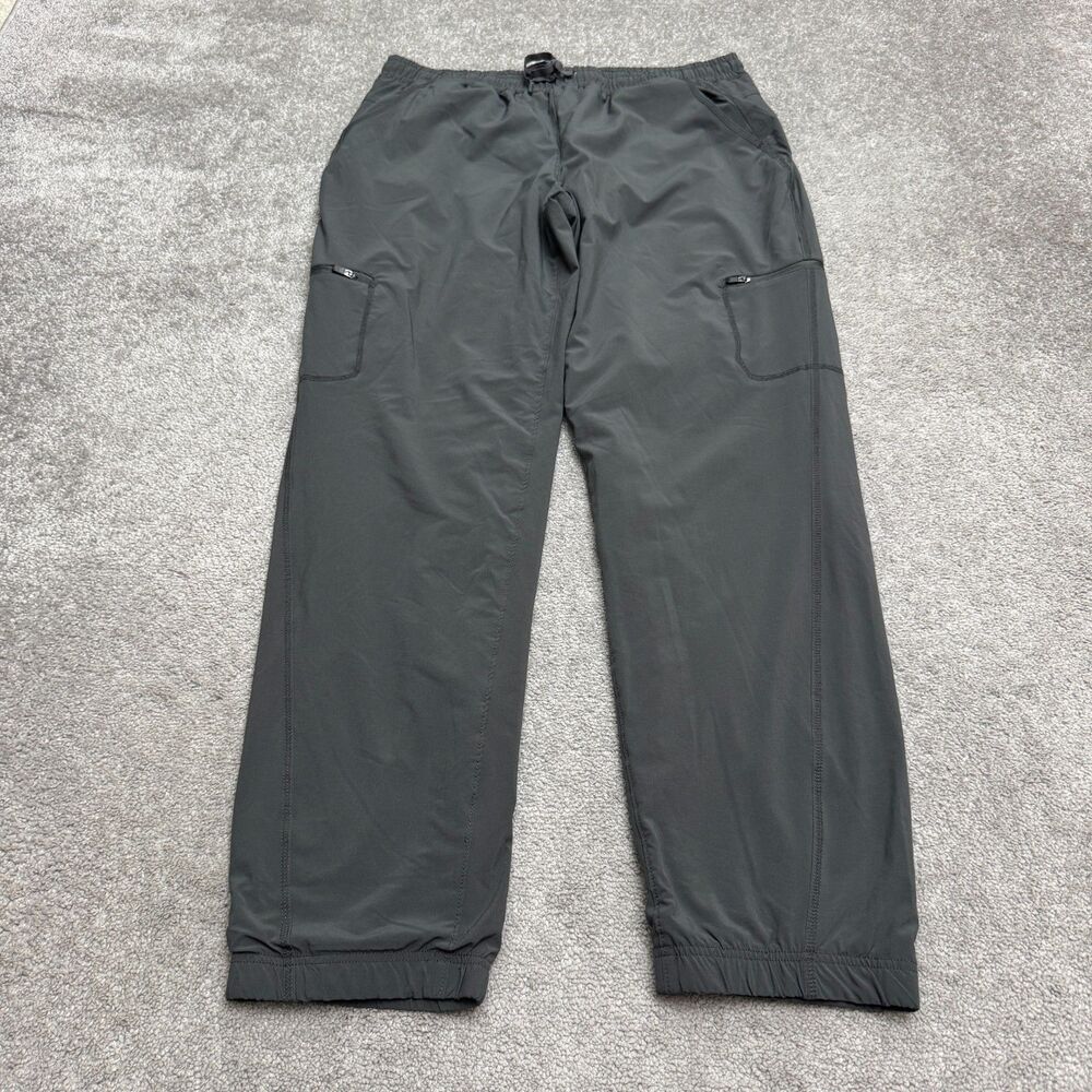 Eddie Bauer Flexion Polar Fleece Lined Cargo Pants Womens 12 Gray Stretch Pocket